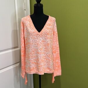 Lilly Pulitzer Jody V-neck Orange Sweater Cantaloupe Marle Size Large NWT